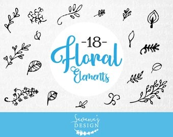 Flower svg files, branch svg, floral svg, leaf svg file, adobe illustrator elements, floral elements, vine svg, leaf svg, eps dxf ai psd png