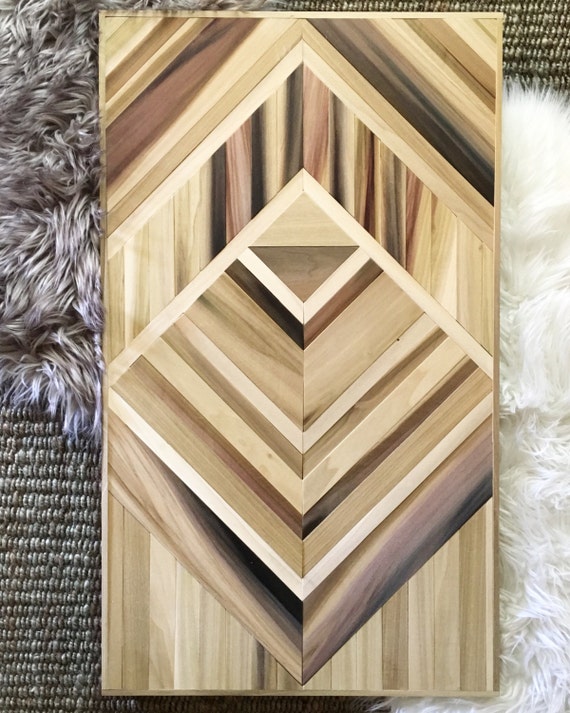 Geometric Wood Art Geometric Wall Art Rustic by BlankSpaceStudios