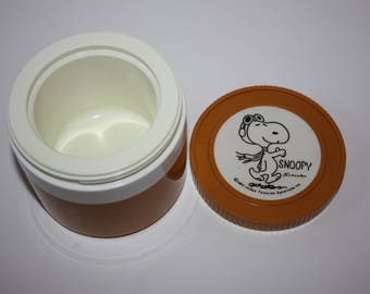 Peanuts Snoopy Thermos Insulated Jar Norwich, CT USA Schultz 3.5" 1965 Vintage