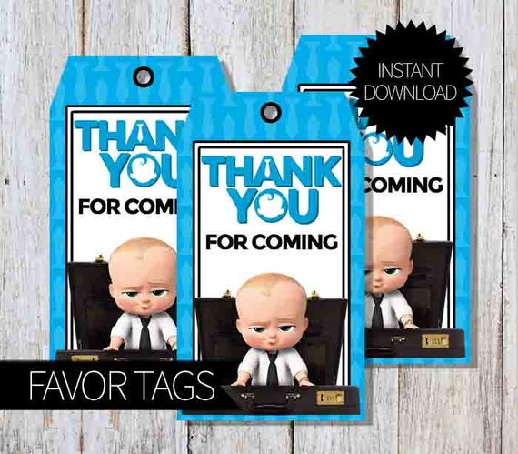 BOSS Baby Birthday Party PRINTABLE Favor Tags Instant