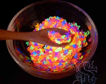 Rainbow NEON Mickey Mouse shape glitter , nail art, nail gel, nail acrylic, UV resin, resin supplies, uv react