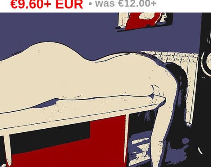 Erotic Art 200gsm poster - Naughty posing, the body, erotic pop art, hot nude girl, kinky artwork, sexy conte style print High Res at 300dpi