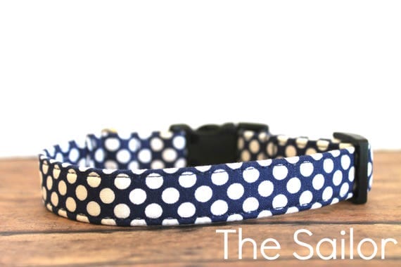 Nautical Dog Collar, Modern Dog Collar, Chic Dog Collar, Girl Dog Collar, Trendy Dog Collar, Female Dog, Buckle Dog Collar "The Sailor"