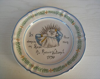 Moustiers plate set French Revolution