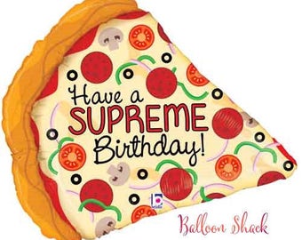 Supreme Pizza Balloon- 29" Foil Balloon- Food Balloon-Pizza Birthday Party-Pizza Decorations