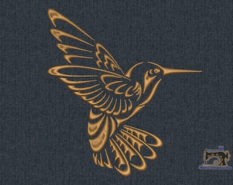 Hummingbird Machine embroidery design 2 sizes for instant download