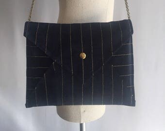 Recycled leather clutch / upcycled leather clutch / resewn leather