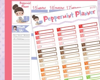 Water Bill Due Planner Sticker, Size 1.5 x .25 {#170}