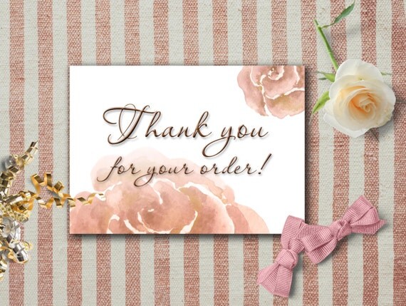 Thank you card Thank you for your order note Printable Thank