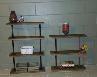 Steampunk Bookcase, Farmhouse Bookshelf, Industrial Bookcase, Pipe Bookcase, Farmhouse Shelf, Pipe Shelf, Pipe Shelves, Urban (4 shelves)