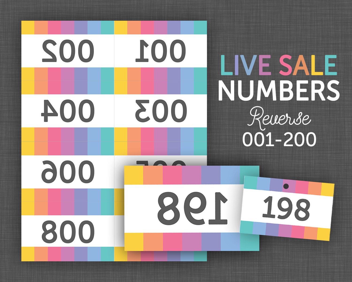 live sale numbers reverse number cards facebook live