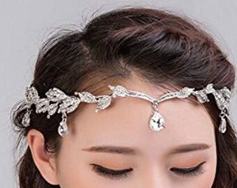 LUCINDA - Silver Forehead Grecian Style Hair Piece
