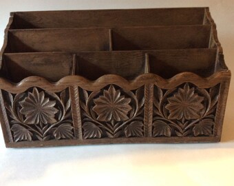 Vintage Lerner Mail Caddy/ Desk Organizer