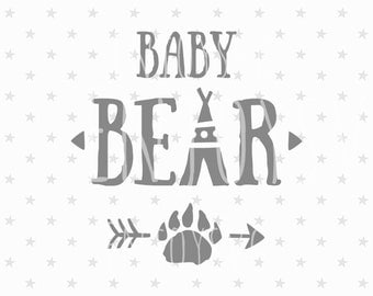 Baby Bear SVG Baby Bear Svg File Baby Svg File Baby Svg Bear Family SVG Silhouette Indian svg Aztec svg T-Shirt Design Newborn svg New Baby