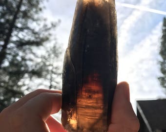 double terminated smoky citrine point