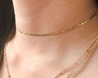 Delicate Gold Choker, Tattoo Chain Necklace, Layering Necklace, Bohemian Jewelry, Dainty Necklace, Dainty Gold Choker, Simple Chain Choker V