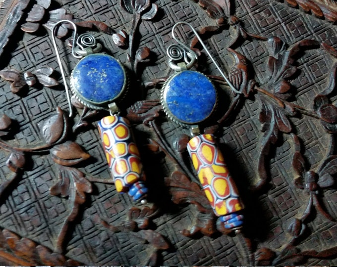 African Trade Bead combined with Afghan Lapis