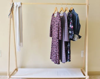 Adult Clothes Rack with Canvas Storage Shelf | Clothing Rack | Large Fold Up A-Frame Rack | Dress Up Storage Rack | Craft Fair