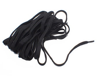 Flat Corset Lacing Black - 8 Yd. Tipped Length