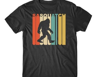 Vintage Retro 1970's Style Sasquatch Silhouette Bigfoot T-Shirt