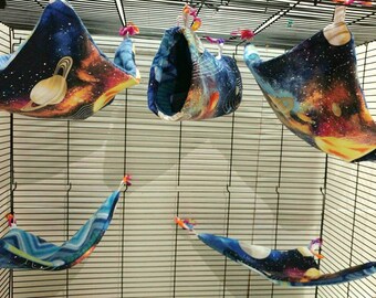 Rat hammock 5 pc set - rat bed, rat cage set, pet hammock, rat accessories, pet rat, small pet bed, fleece hammock, cheap rat hammock