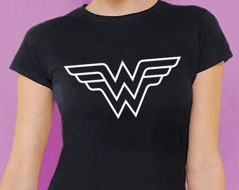 Wonder Woman shirt, womens superhero T-shirt, great gifts for women, tee shirt Black and Pink, S-XXL
