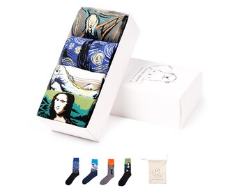 Sock Gift Box for Men - 4 Pairs - Funky Paintings