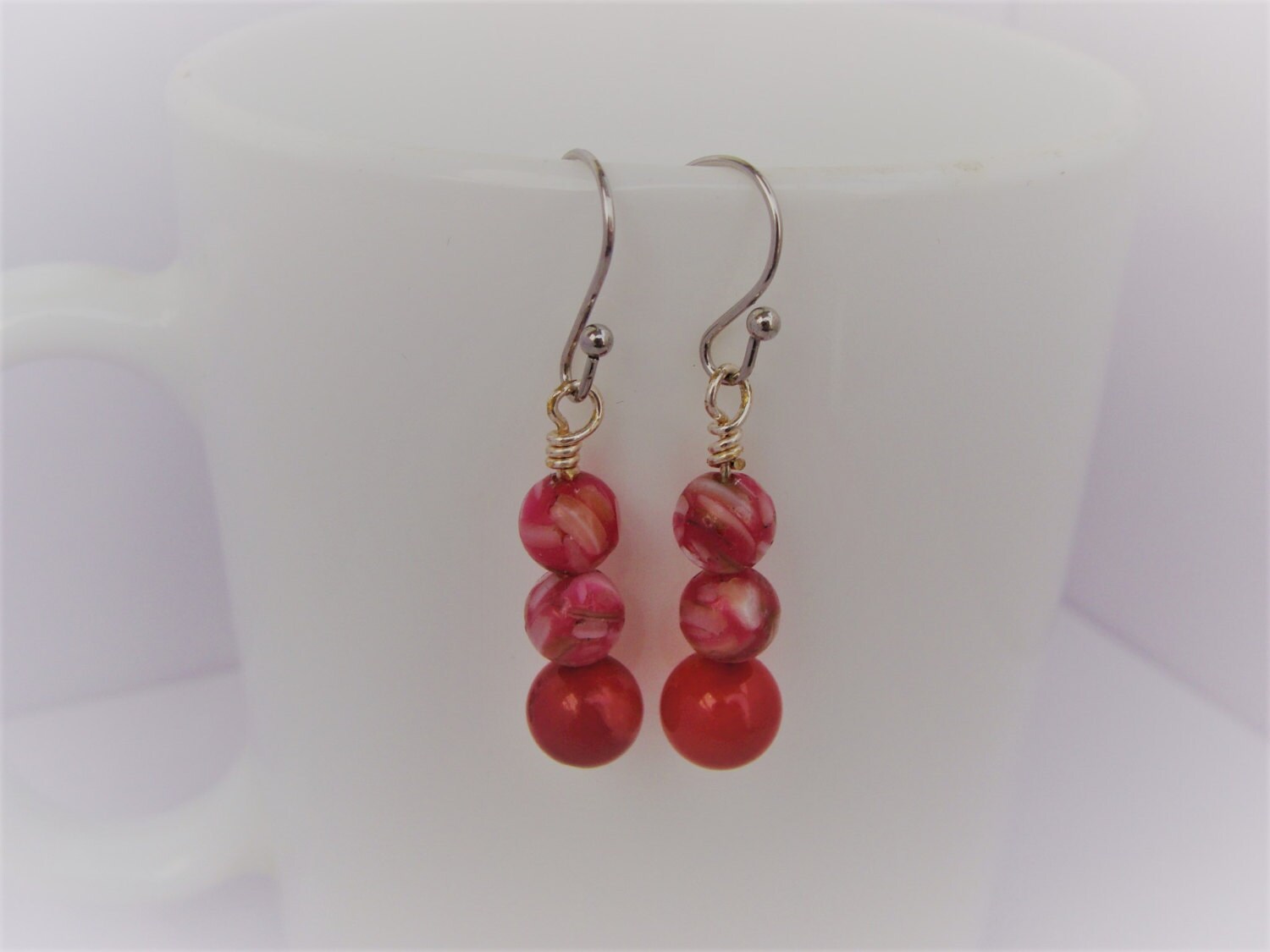 Red dangle earrings crystal Dangles-Red Earrings-Dangle
