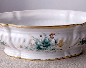 Joli petite jardinière ancienne en porcelaine