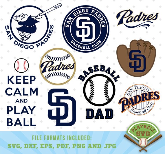 San Diego Padres SVG files baseball designs contains dxf