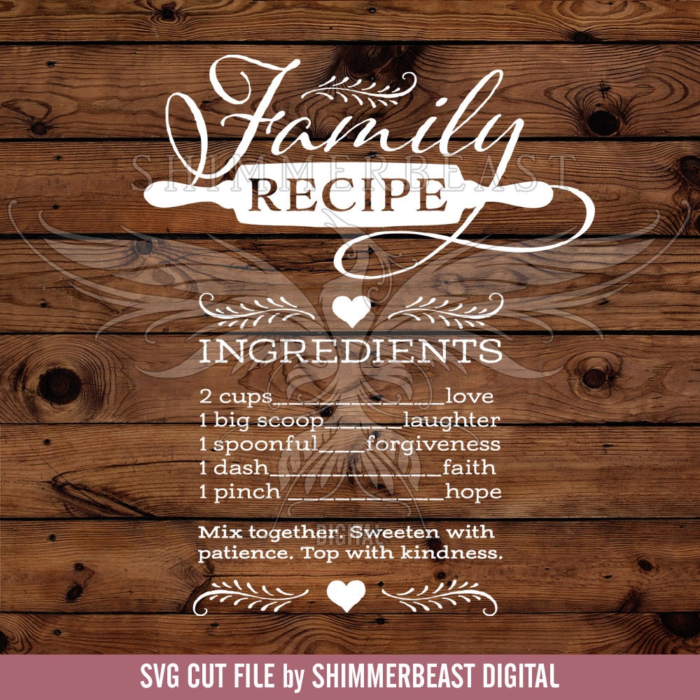 Download Family Recipe SVG | Family Quote SVG | Family svg | Home svg | Home Quote SVG | Cutting Board ...