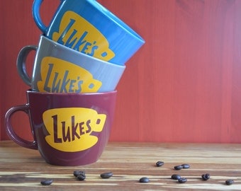 Gilmore Girl's Mug 16 oz - Luke's Diner Mug - Made to Order W/ Vinyl Logo. Gilmore Girls Gift. Luke's Coffee Cup. Luke's Coffee Mug. Limited