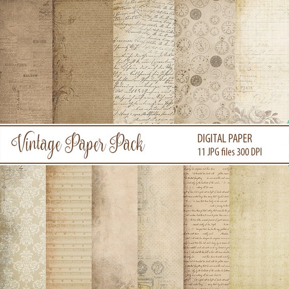 Antique Paper old Vintage Paper Pack Digital paper Digital
