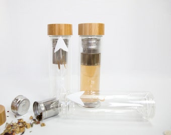 EMBOSS Custom Glass Bottle Tea Infuser Fruit Infuser 3 Colors