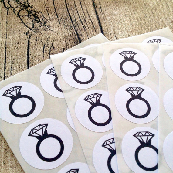 96 wedding ring stickers wedding ring seals. by Chillipaper