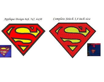 Superman Embroidery Design - 2 designs instant download