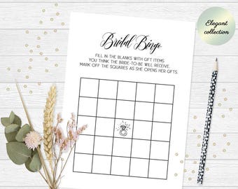 Bridal shower bingo cards, Bridal bingo cards, Bridal bingo printable, Bridal shower bingo game, Wedding shower bingo game, Gift bingo game
