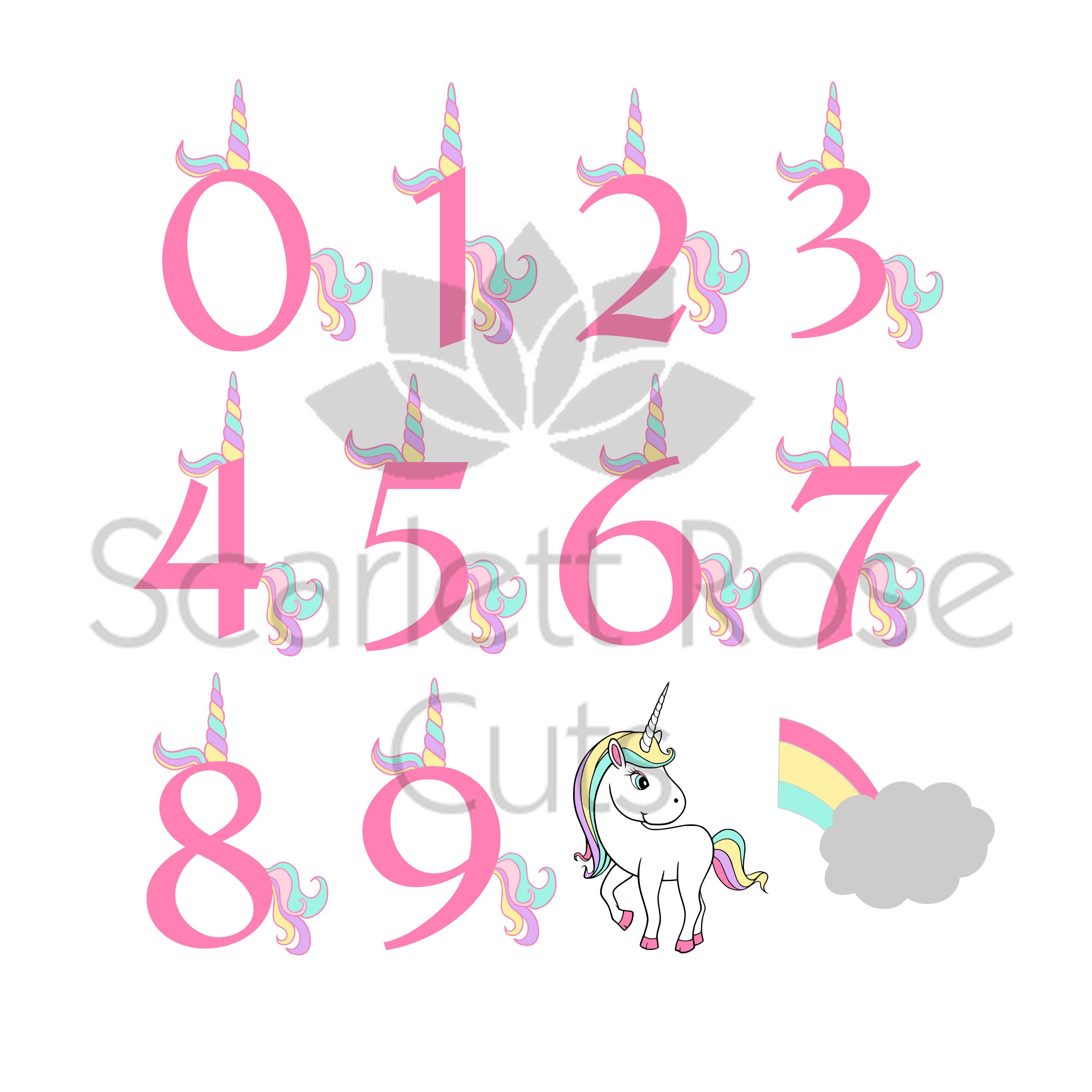 Download Rainbow Unicorn SVG birthday Numbers Unicorn Party Birthday