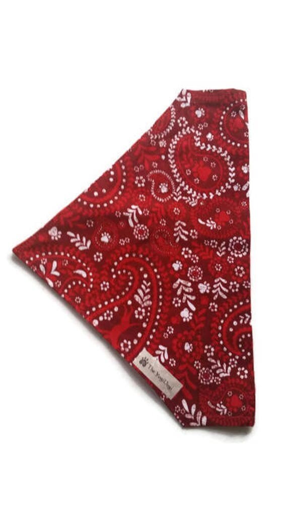 Red Dog Bandana Puppy Bandana Dog Bandanna Dog Hankerchief