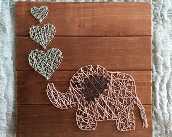 Elephant string art | Etsy