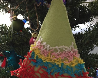 Custom Made Embroidered Christmas Trees - sizes are approx 4" tall x 3-1/2 " wide