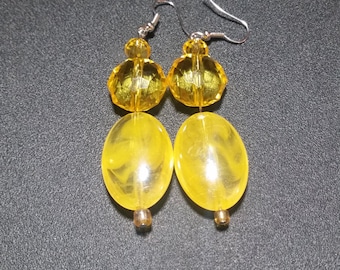 Lemon Glass Crystal Dangle Earrings