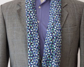 The Geometry Mens Rayon Challis Scarf handmade