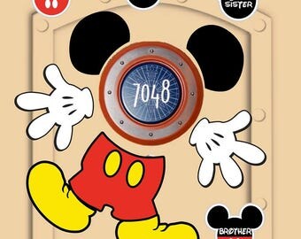 Disney Cruise Door Magnets (not paper) Mickey Mouse pieces with personal little Mickeys