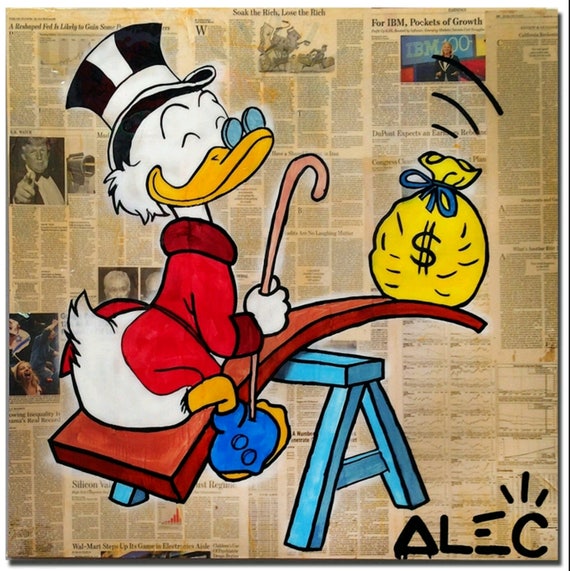 Alec Monopoly Scrooge Mcduck 20x20 UNFRAMED Canvas Print