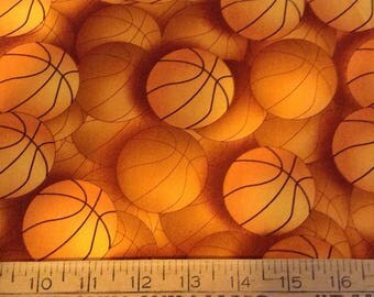 Basketball cotton fabric by the yard