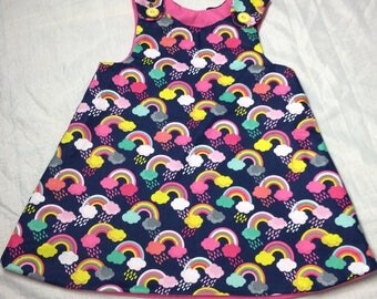 Baby dress, toddler dress - rainbows