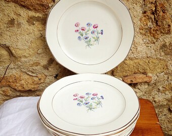 Dessert plates porcelain Sarreguemines, model Christine