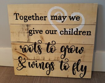 Beautiful family motto sign