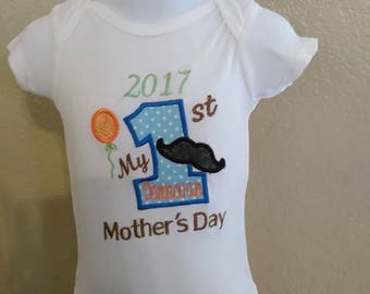 1st Mothers day baby boy onesie